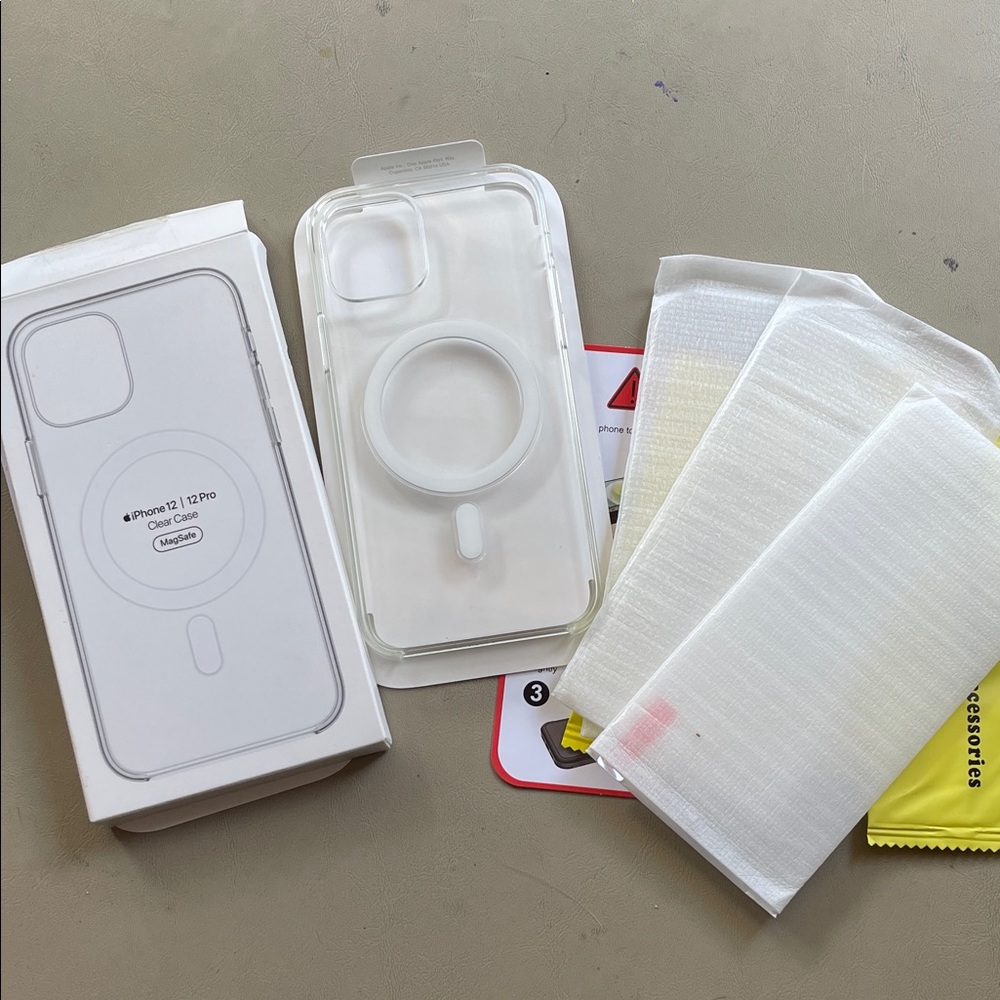 Clear MagSafe- Apple iPhone 12 Pro Case with 3 screen protectors